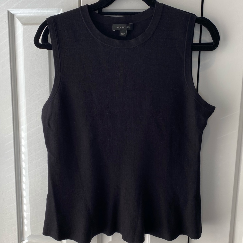 Ann Taylor Peplum Sweater Tank - Size L